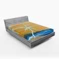 thumbnail image 1 of Ambesonne Tropical Fitted Sheet, Sandy Exotic Beach, Full Size, Navy Cream, 1 of 3
