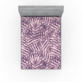 thumbnail image 1 of Ambesonne Tropical Fitted Sheet, Silhouette Jungle Foliage, California King, Mauve Taupe and Pale Rose, 1 of 5