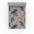 thumbnail image 1 of Ambesonne Tropical Fitted Sheet, Striped Exotic Foliage Art, King Size, Dark Lavender and Cinnamon, 1 of 5