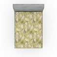 thumbnail image 1 of Ambesonne Tropical Fitted Sheet, Summer Design Exotic Leafy, Full Size, Pale Khaki Army Green, 1 of 5