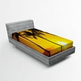 thumbnail image 1 of Ambesonne Tropical Fitted Sheet, Sunny Beach Exotic, Twin Size, Pale Orange Brown, 1 of 2