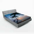 thumbnail image 1 of Ambesonne Tropical Fitted Sheet, Sunset Beach Thailand, Full Size, Blue Black Pale Pink, 1 of 3