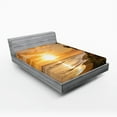 thumbnail image 1 of Ambesonne Tropical Fitted Sheet, Sunset on Sands Beach, Full Size, Orange Green Pink, 1 of 3