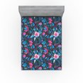 thumbnail image 1 of Ambesonne Tropical Fitted Sheet, Traditional Flora Ornament, Full Size, Soft Pink and Dark Lavender, 1 of 5