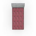 thumbnail image 1 of Ambesonne Tropical Fitted Sheet, Wild Zebra Flamingo Toucan, Twin XL Size, Warm Taupe Charcoal Grey, 1 of 5