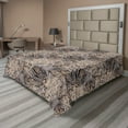 thumbnail image 1 of Ambesonne Tropical Flat Bedding Sheet Soft Top Sheet, Exotic Foliage Monochrome, King, Pale Grey and Caramel, 1 of 1