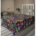 Ambesonne Tropical Flat Bedding Sheet Soft Top Sheet, Flowers Exotic
