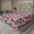 thumbnail image 1 of Ambesonne Tropical Flat Bedding Sheet Soft Top Sheet, Hibiscuses Exotic Floral, Queen, Dark Coral and Cadet Blue, 1 of 1