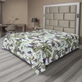 thumbnail image 1 of Ambesonne Tropical Flat Bedding Sheet Soft Top Sheet, Lily Wild Flowers Pattern, California King, Dark Indigo Fawn Khaki, 1 of 1