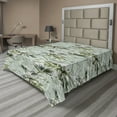 thumbnail image 1 of Ambesonne Tropical Flat Bedding Sheet Soft Top Sheet, Vintage Jungle Foliage Art, California King, Olive Green and Pale Seafoam, 1 of 1