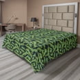 thumbnail image 1 of Ambesonne Tropical Flat Sheet, Banana Leaf Plants Pattern, Full Size, Olive Green Dark Blue, 1 of 1
