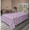 thumbnail image 1 of Ambesonne Tropical Flat Sheet, Banana Leaves Hawaiian, Twin Size, Raspberry and Blue Violet, 1 of 1