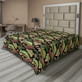 thumbnail image 1 of Ambesonne Tropical Flat Sheet, Chameleon Lizard Exotic, Full Size, Charcoal Grey Multicolor, 1 of 1