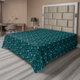 thumbnail image 1 of Ambesonne Tropical Flat Sheet, Exotic Ginkgo Leaves Motif, King Size, Turquoise Dark Teal, 1 of 1