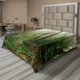 thumbnail image 1 of Ambesonne Tropical Flat Sheet, Exotic Jungle Forest, King Size, Green Brown, 1 of 1
