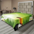 thumbnail image 1 of Ambesonne Tropical Flat Sheet, Exotic Jungle, King Size, Green Yellow, 1 of 1