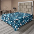 thumbnail image 1 of Ambesonne Tropical Flat Sheet, Flamingos and Monsteras, Queen Size, Blush and Night Blue, 1 of 1