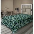 thumbnail image 1 of Ambesonne Tropical Flat Sheet, Hawaiian Island Leaves, TwinXL Size, Seafoam Dark Teal, 1 of 1