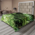 thumbnail image 1 of Ambesonne Tropical Flat Sheet, Idyllic Spring Jungle, Queen Size, Green Brown, 1 of 1