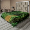 thumbnail image 1 of Ambesonne Tropical Flat Sheet, Jungle Forest Trees, King Size, Green Brown, 1 of 1