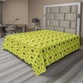 thumbnail image 1 of Ambesonne Tropical Flat Sheet, Monstera Leaves Flamingos, California King, Apple Green Multicolor, 1 of 1