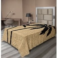 thumbnail image 1 of Ambesonne Tropical Flat Sheet, Palm Tree Silhouettes, Twin Size, Pale Brown and Black, 1 of 1