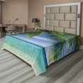 thumbnail image 1 of Ambesonne Tropical Flat Sheet, Paradise View Maldives, California King, Green Aqua Blue, 1 of 1