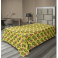 thumbnail image 1 of Ambesonne Tropical Flat Sheet, Ripe Guava Fruits Leaf, TwinXL Size, Yellow Green, 1 of 1