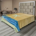 thumbnail image 1 of Ambesonne Tropical Flat Sheet, Sandy Exotic Beach, King Size, Navy Cream, 1 of 1