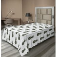 thumbnail image 1 of Ambesonne Tropical Flat Sheet, Sketch of Pineapples, Twin Size, Charcoal Grey and Ivory, 1 of 1