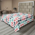 thumbnail image 1 of Ambesonne Tropical Flat Sheet, Stamped Minimal Backdrop, Full Size, Turquoise White Coral, 1 of 1