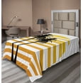 thumbnail image 1 of Ambesonne Tropical Flat Sheet, Summer Holiday Graphic, Twin Size, Apricot Yellow Black, 1 of 1