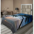 thumbnail image 1 of Ambesonne Tropical Flat Sheet, Sunset Beach Thailand, TwinXL Size, Blue Black Pale Pink, 1 of 1