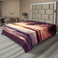 thumbnail image 1 of Ambesonne Tropical Flat Sheet, Sunset Ocean Waves, Queen Size, Yellow, 1 of 1