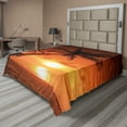 thumbnail image 1 of Ambesonne Tropical Flat Sheet, Twilight Coconut Palms, King Size, Coral Orange Brown, 1 of 1