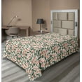 thumbnail image 1 of Ambesonne Tropical Flat Sheet, Vintage Plumeria Leaves, Twin Size, Beige Pale Olive Green, 1 of 1