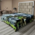 thumbnail image 1 of Ambesonne Tropical Flat Sheet, Waterfall Jungle Rural, King Size, Green White, 1 of 1