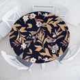 thumbnail image 1 of Ambesonne Tropical Floral Fitted Round Tablecloth, Art of Night Bloom, 40"- 44" Diameter, Dark Indigo Sand Brown, 1 of 5