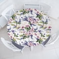 thumbnail image 1 of Ambesonne Tropical Floral Fitted Round Tablecloth, Exotic Orchid Leaf, 45"- 56" Diameter, Dark Lavender Green Pink, 1 of 5