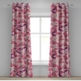 thumbnail image 1 of Ambesonne Tropical Grommet Curtain, Dreamy Exotic Leaves Print, 50"x72", Dark Magenta and Hot Pink, 1 of 1