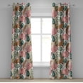 thumbnail image 1 of Ambesonne Tropical Grommet Curtain, Exotic Banana Palm Plot, 50"x120", Blush Coral and Caramel, 1 of 1