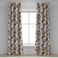 thumbnail image 1 of Ambesonne Tropical Grommet Curtain, Exotic Botanical Motifs, 50"x108", Dark Salmon and Olive Green, 1 of 1