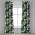 thumbnail image 1 of Ambesonne Tropical Grommet Curtain, Exotic Leaves with Jaguars, 50"x108", Dark Green and Pale Coffee, 1 of 1