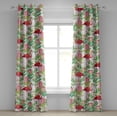 thumbnail image 1 of Ambesonne Tropical Grommet Curtain, Flamingo Exotics Print, 50"x72", Dark Pink Jade Green Rose, 1 of 1