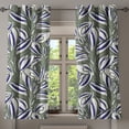 thumbnail image 1 of Ambesonne Tropical Grommet Curtain, Foliage Flowers Dots Art, 50"x60", Dark Lavender and Sage Green, 1 of 1