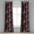 thumbnail image 1 of Ambesonne Tropical Grommet Curtain, Jungle Leaves Exotic Print, 50"x120", Dark Fuchsia and Dark Grey, 1 of 5