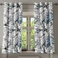 thumbnail image 1 of Ambesonne Tropical Grommet Curtain, Modern Lily Flowers Grunge, 50"x60", Black White and Pale Sky Blue, 1 of 5