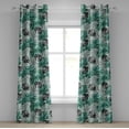 thumbnail image 1 of Ambesonne Tropical Grommet Curtain, Monstera Silhouette Plot, 50"x96", Pale Petrol Blue Grey, 1 of 1