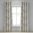 thumbnail image 1 of Ambesonne Tropical Grommet Curtain, Monsteras Brush Strokes, 50"x120", Pale Mustard Grey, 1 of 1