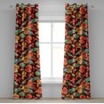 thumbnail image 1 of Ambesonne Tropical Grommet Curtain, Nasturtium Flowers Plot, 50"x120", Scarlet Vermilion and Khaki, 1 of 1